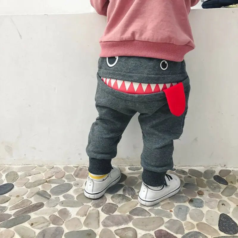 Monster Chic: 2024 Toddler Baby Boy Cartoon Harem Pants - Baggy Jogger Trousers for Trendy Tots 0-4Y! 🦠👶👖 - The Little Big Store