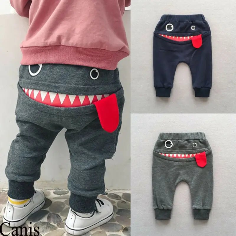 Monster Chic: 2024 Toddler Baby Boy Cartoon Harem Pants - Baggy Jogger Trousers for Trendy Tots 0-4Y! 🦠👶👖 - The Little Big Store