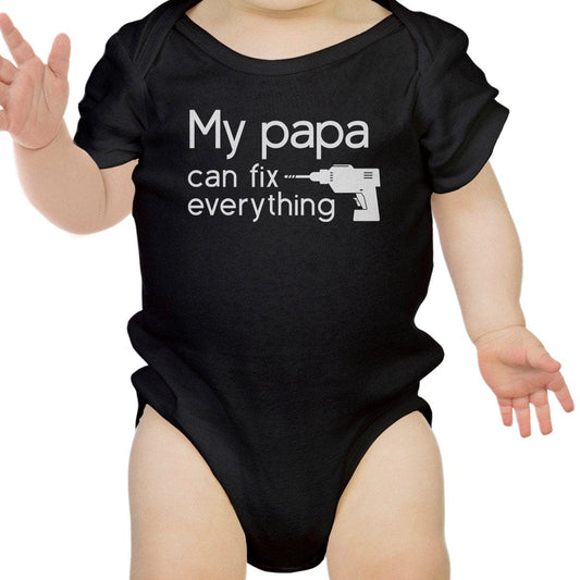 My Papa Fix Black Cute Baby Onesie Unique Fathers - The Little Big Store