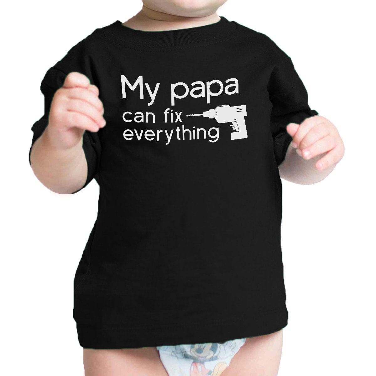 My Papa Fix Black Cute Baby T-Shirt Unique Fathers - The Little Big Store