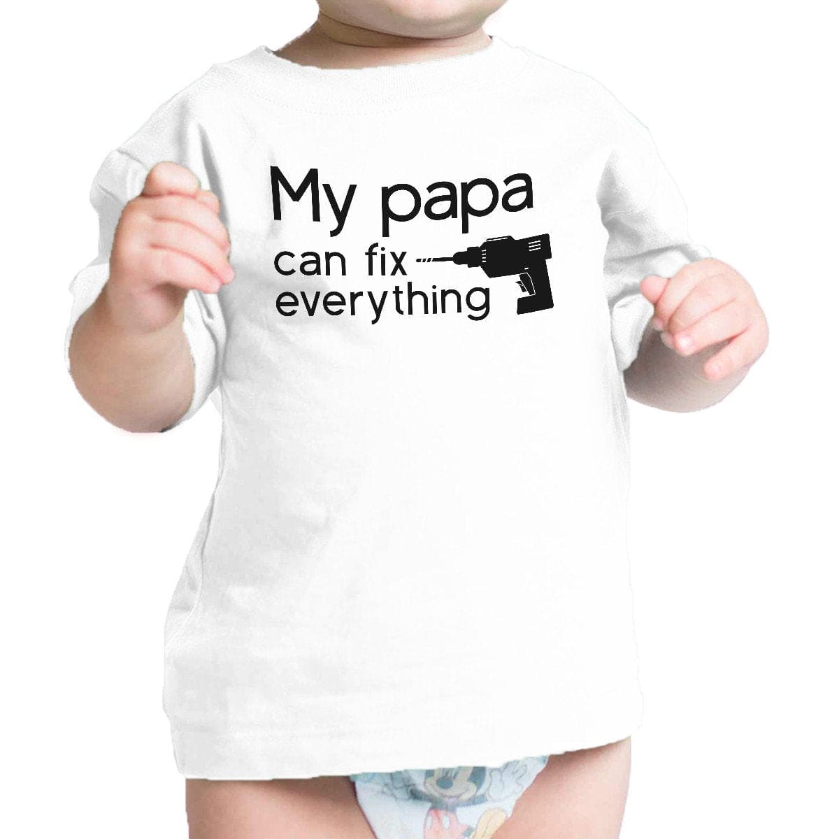 My Papa Fix White Cute Graphic Infant T-Shirt - The Little Big Store