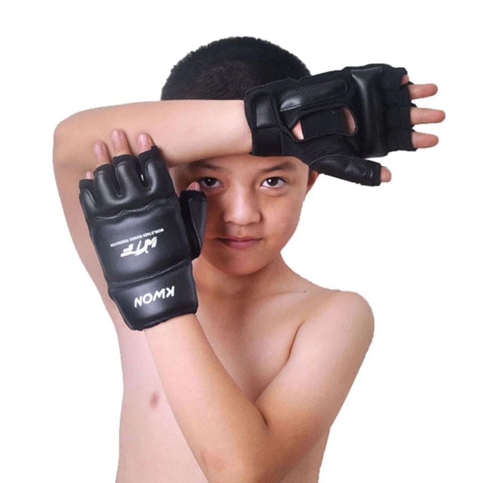 New Leather Half Finger Kids Children Karate Boxing Gloves - The Little Big Store