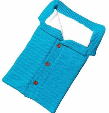 Newborn Baby Winter Warm Sleeping Bags Infant Button Knit Swaddle Wrap - The Little Big Store