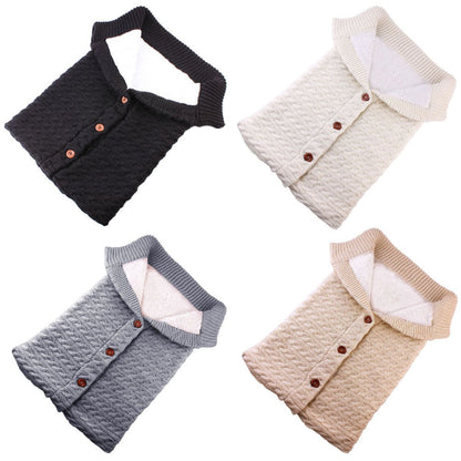 Newborn Baby Winter Warm Sleeping Bags Infant Button Knit Swaddle Wrap - The Little Big Store