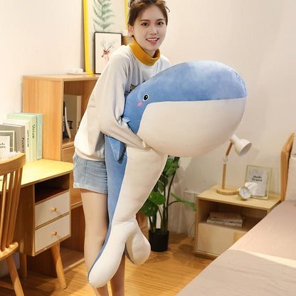 Ocean Wonders: 50-150CM Giant Blue Whale Plush Toy Adventure! - The Little Big Store