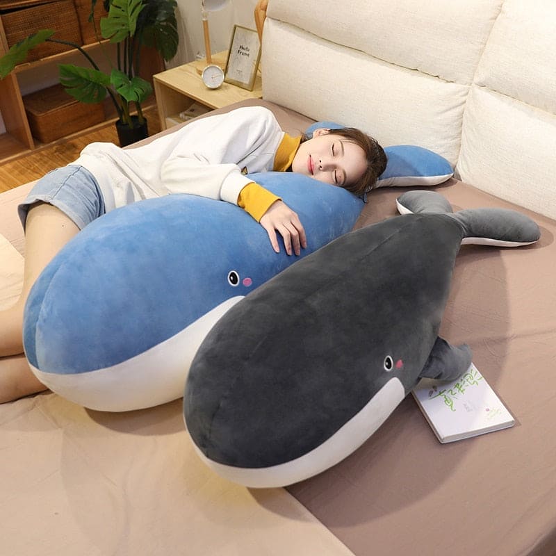 Ocean Wonders: 50-150CM Giant Blue Whale Plush Toy Adventure! - The Little Big Store