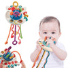 Octo-Sensory Marvel: Baby Montessori Pull String Octopus Toy - The Little Big Store