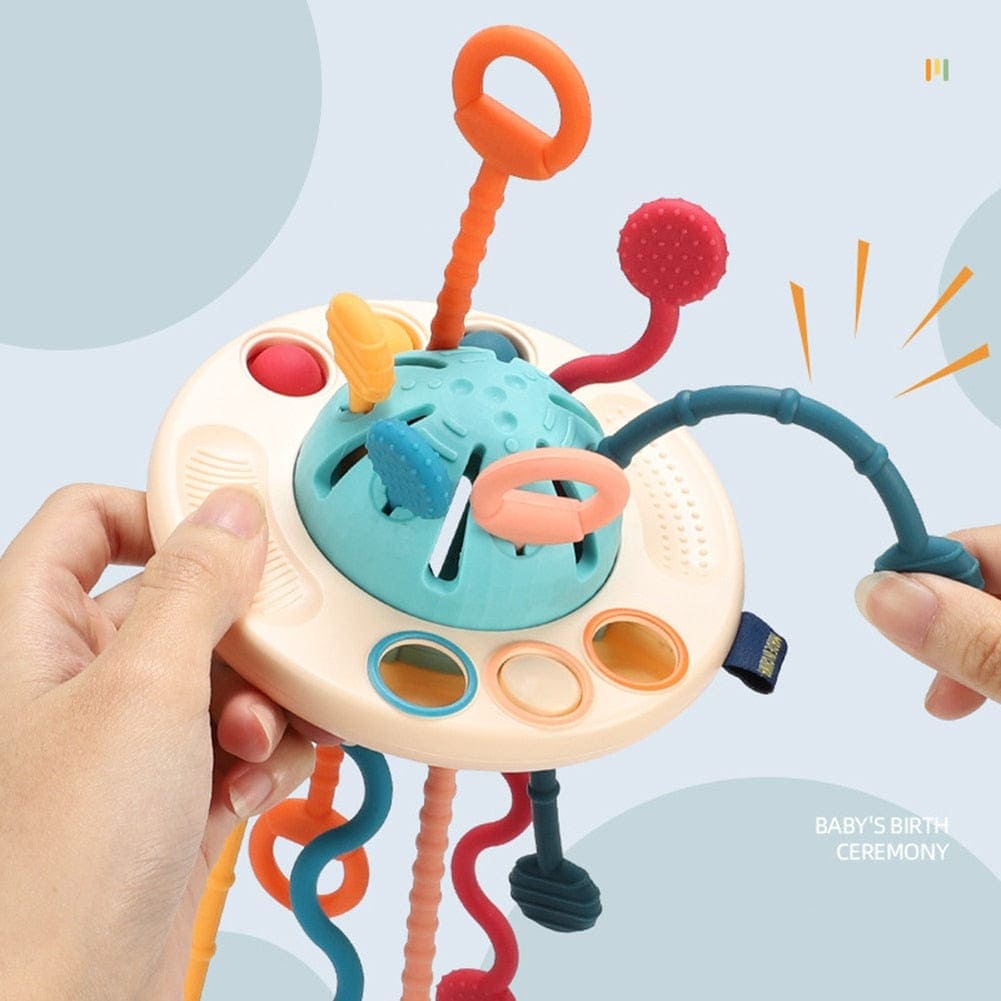 Octo-Sensory Marvel: Baby Montessori Pull String Octopus Toy - The Little Big Store