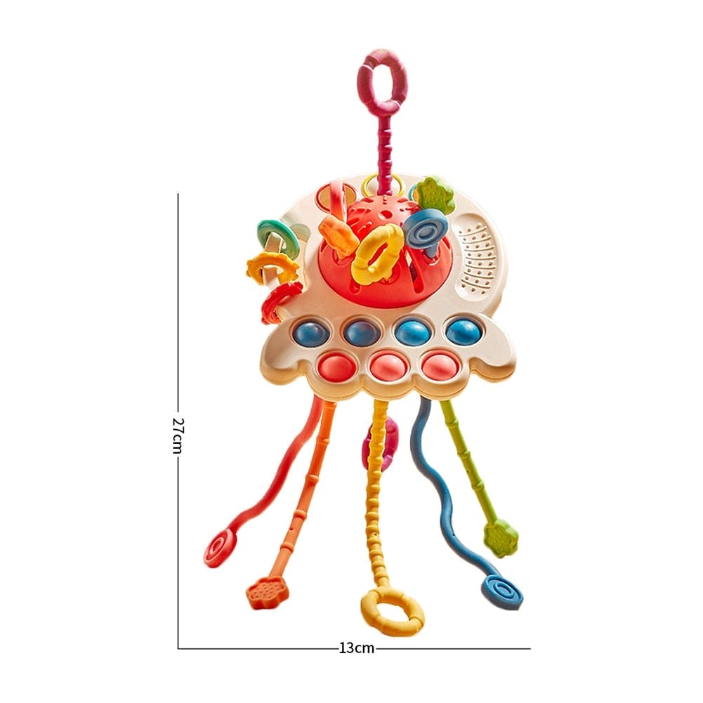 Octo-Sensory Marvel: Baby Montessori Pull String Octopus Toy - The Little Big Store