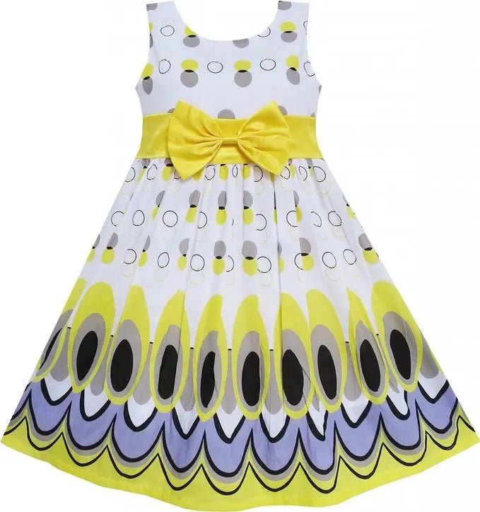 Peacock Princess: Adorable Girls' Sleeveless Dress - The Little Big Store