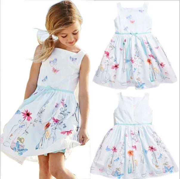 Peacock Princess: Adorable Girls' Sleeveless Dress - The Little Big Store