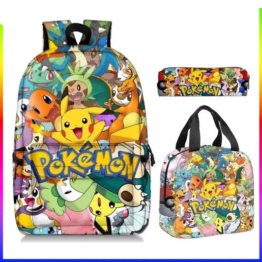 "Pikachu Power Packs: Anime-Inspired Backpack Sets for Primary and Middle School Students! Lightning Zippers and Cartoon Fun for Boys and Girls." ⚡🎒🌈 - The Little Big Store