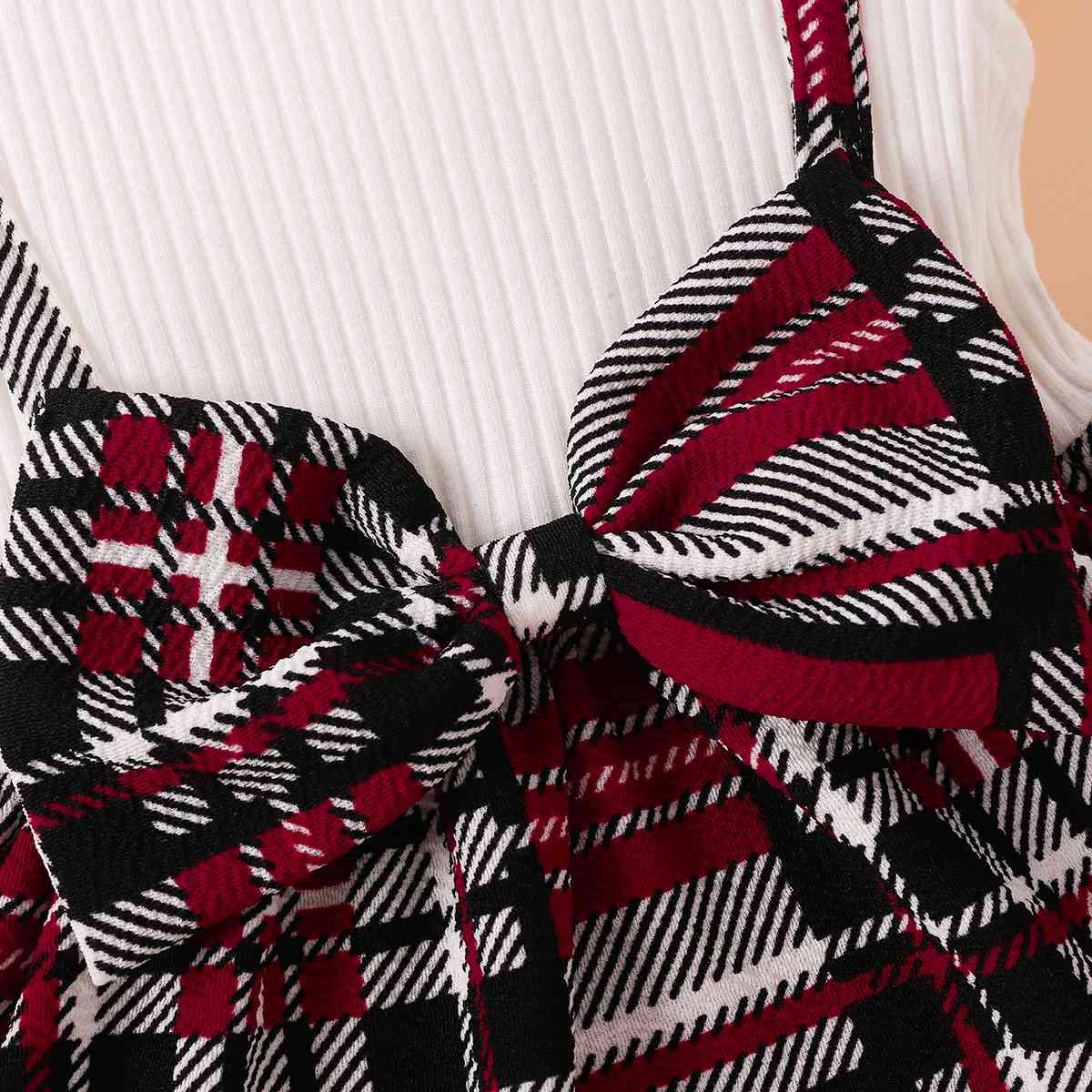 Plaid Print Bow Detail Dress - The Little Big Store