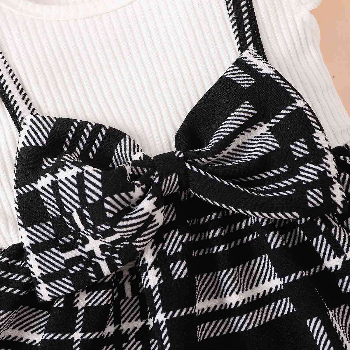 Plaid Print Bow Detail Dress - The Little Big Store