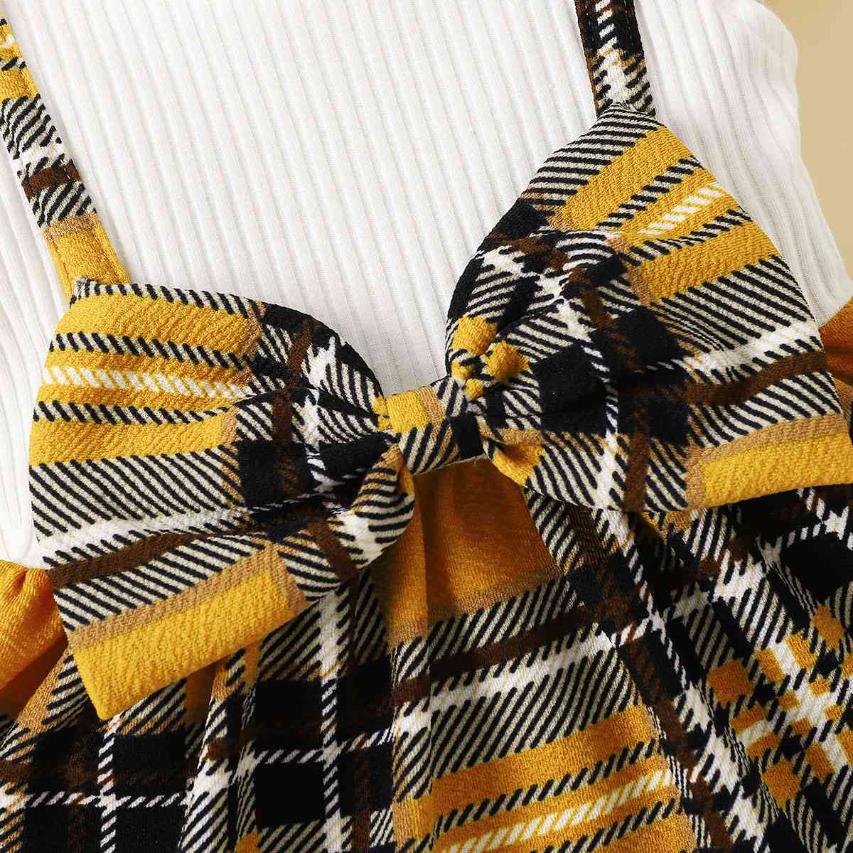 Plaid Print Bow Detail Dress - The Little Big Store