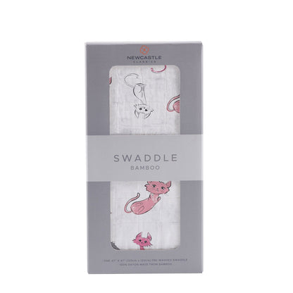 Playful Kitty Bamboo Muslin Swaddle - The Little Big Store