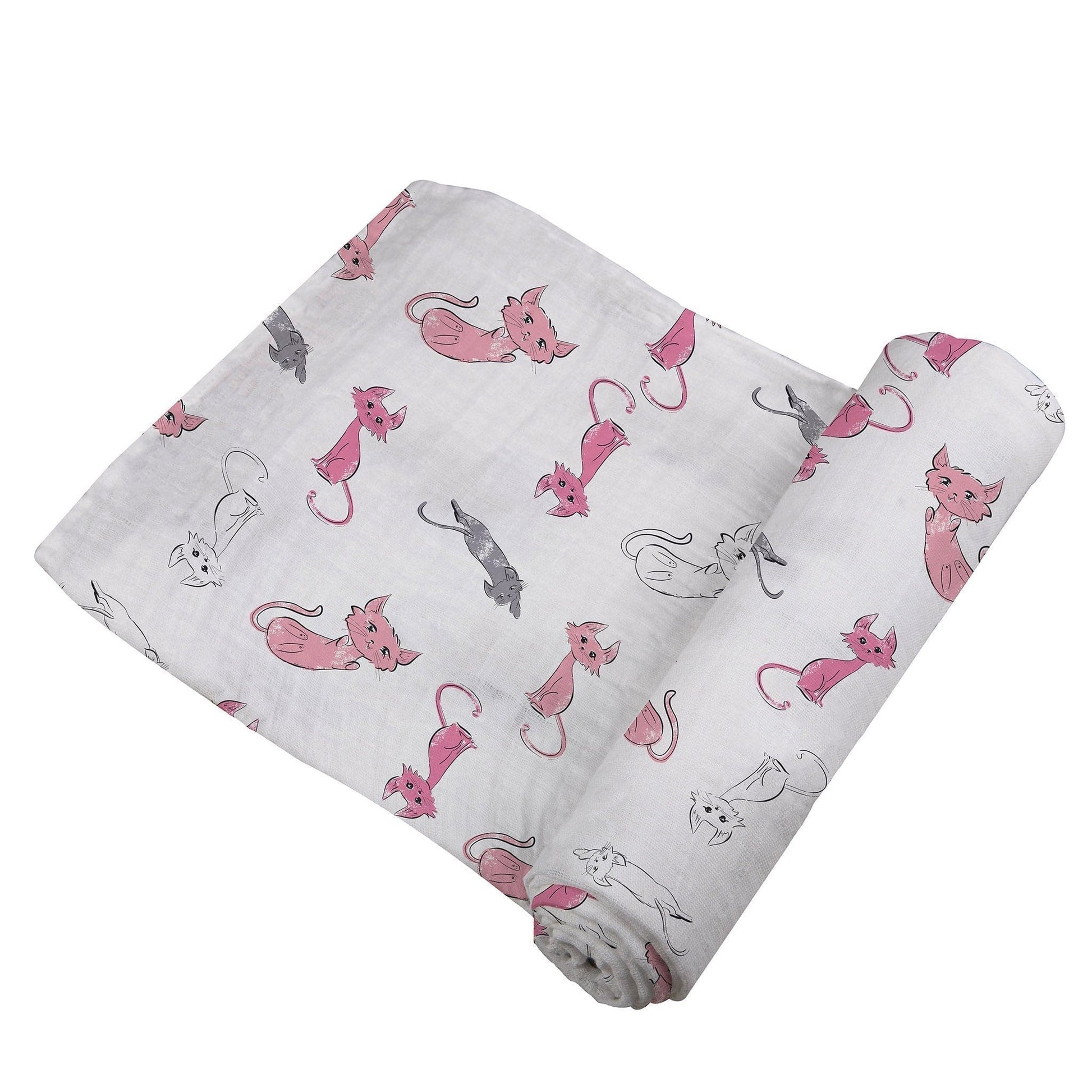 Playful Kitty Bamboo Muslin Swaddle - The Little Big Store