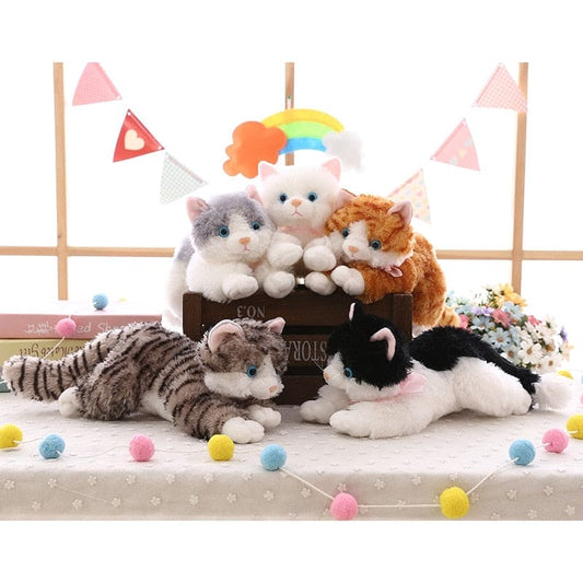 Purr-fect Companionship: New Cute Plush Cat – White & Black Soft Stuffed Toy for Kids, a Cuddly Gift for Boys and Girls! 🐾🎁 - The Little Big Store