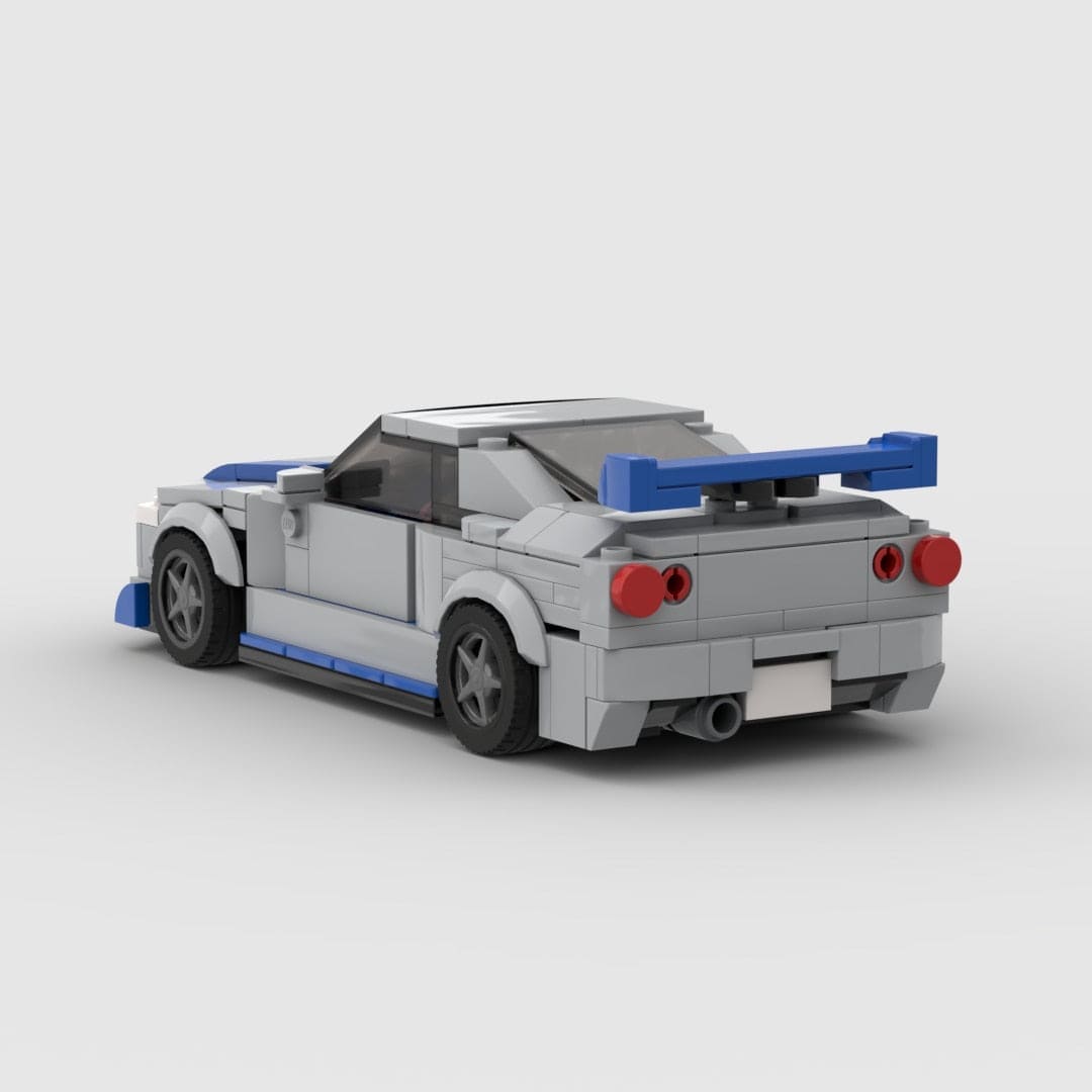 Race to Excellence: Nissan GTR R34 Brick Building Block Toy Car - The Little Big Store