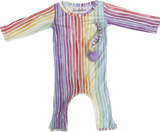 Rainbow - Doodalou Bamboo Baby Romper - 0 - 3 Months - The Little Big Store