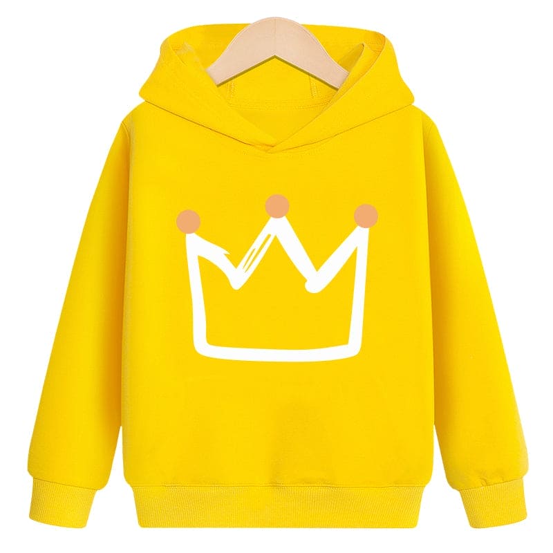 Regal Warmth: Crown Hooded Plus Velvet Sweatshirt – Royally Cozy Chic for Every Little Monarch! - The Little Big Store