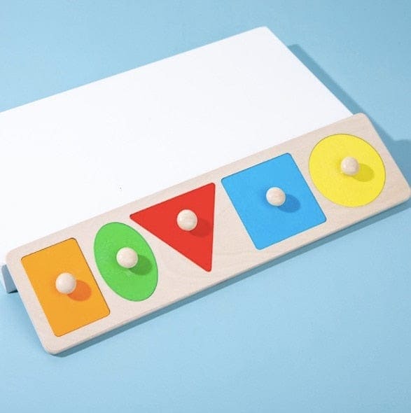 Shapes of Wonder: Baby Geometric Shape Wooden Grasp Board - The Little Big Store