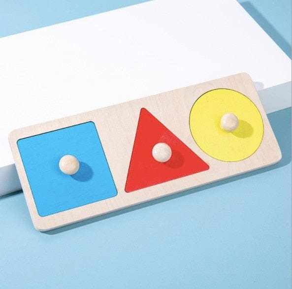 Shapes of Wonder: Baby Geometric Shape Wooden Grasp Board - The Little Big Store