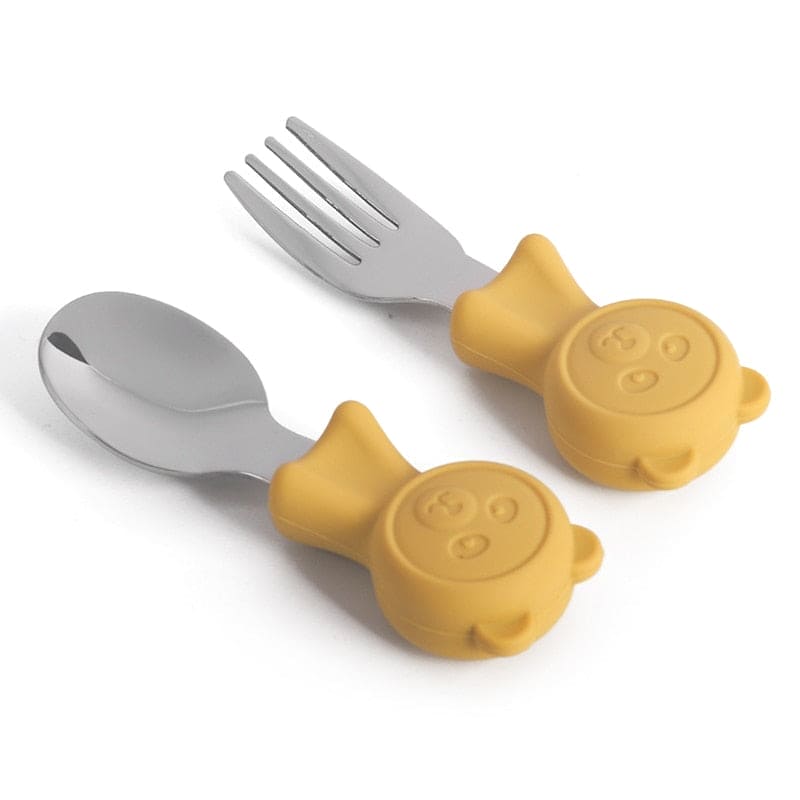 Shine Bright: Stainless Steel Kids Cutlery Set for Happy Mealtimes - The Little Big Store