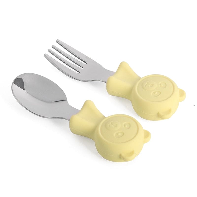 Shine Bright: Stainless Steel Kids Cutlery Set for Happy Mealtimes - The Little Big Store