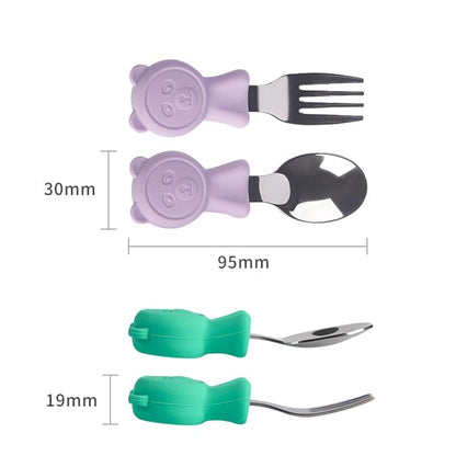 Shine Bright: Stainless Steel Kids Cutlery Set for Happy Mealtimes - The Little Big Store