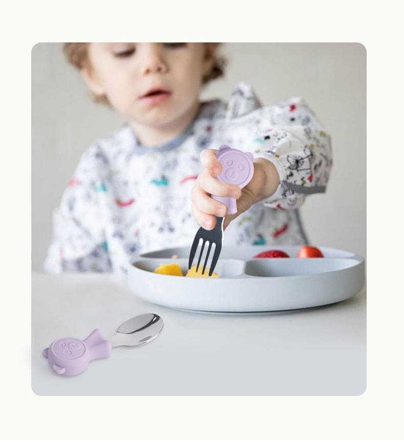 Shine Bright: Stainless Steel Kids Cutlery Set for Happy Mealtimes - The Little Big Store