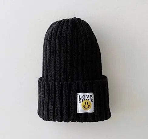 SmileTots: Toddler Ribbed Knit "LOVE SMILE" Beanie - The Little Big Store