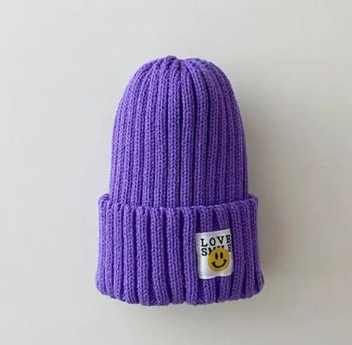 SmileTots: Toddler Ribbed Knit "LOVE SMILE" Beanie - The Little Big Store