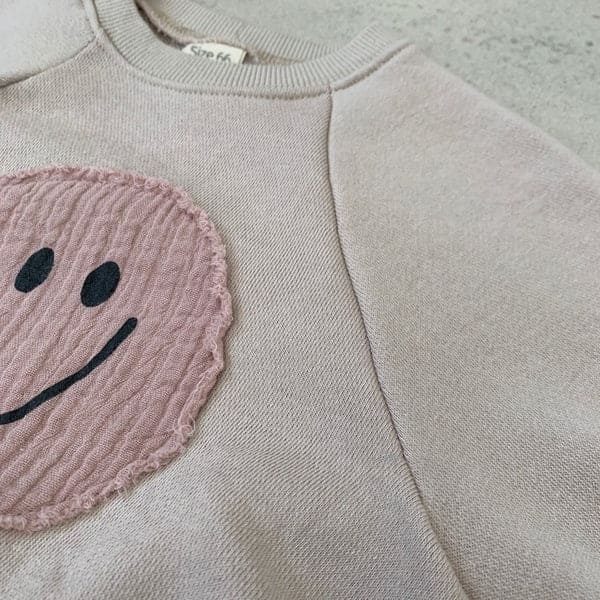 Smiley Face Sweatshirt Baby Romper - The Little Big Store