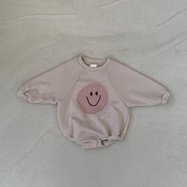 Smiley Face Sweatshirt Baby Romper - The Little Big Store