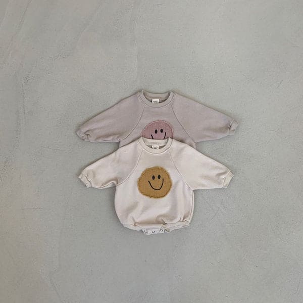 Smiley Face Sweatshirt Baby Romper - The Little Big Store