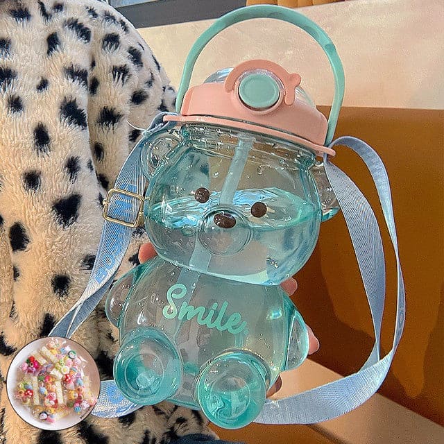 Stay Hydrated with Style: Premium Cute Transparent Bear Water Bottle - The Little Big Store