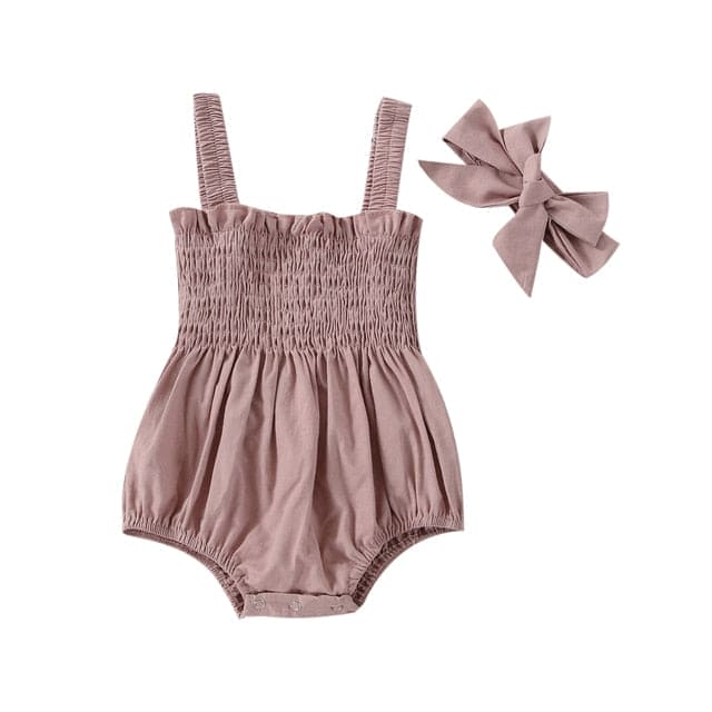 Summer Sweetness: Infant Baby Girls' Elastic Jumpsuit Rompers - The Little Big Store