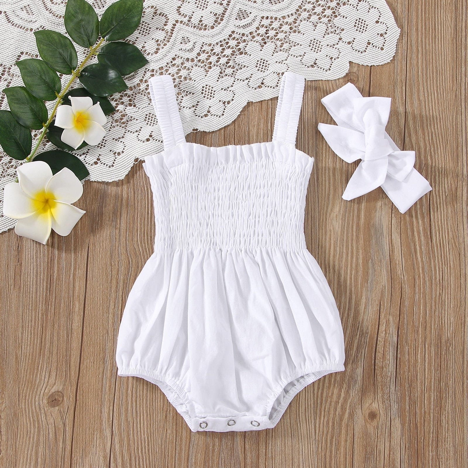 Summer Sweetness: Infant Baby Girls' Elastic Jumpsuit Rompers - The Little Big Store