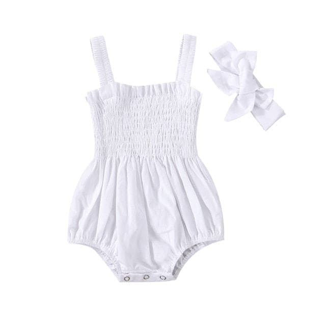 Summer Sweetness: Infant Baby Girls' Elastic Jumpsuit Rompers - The Little Big Store