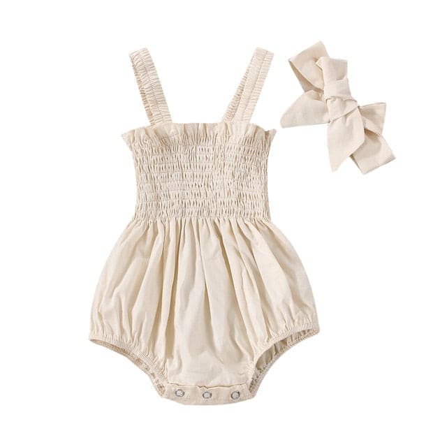 Summer Sweetness: Infant Baby Girls' Elastic Jumpsuit Rompers - The Little Big Store