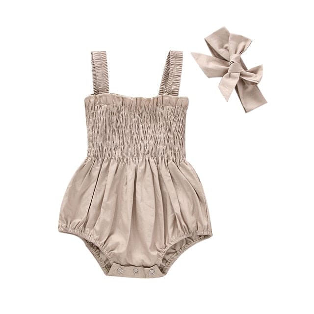 Summer Sweetness: Infant Baby Girls' Elastic Jumpsuit Rompers - The Little Big Store