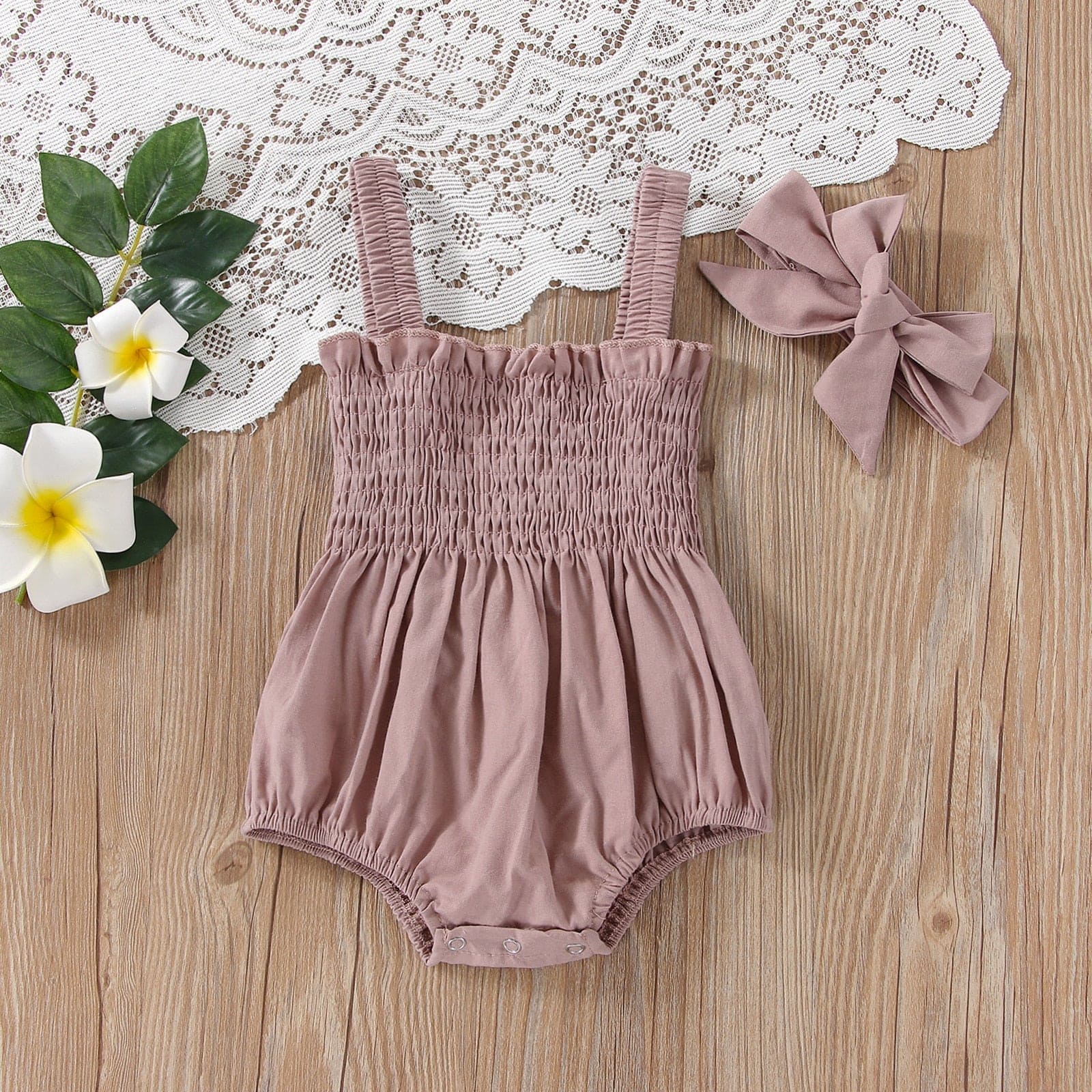 Summer Sweetness: Infant Baby Girls' Elastic Jumpsuit Rompers - The Little Big Store