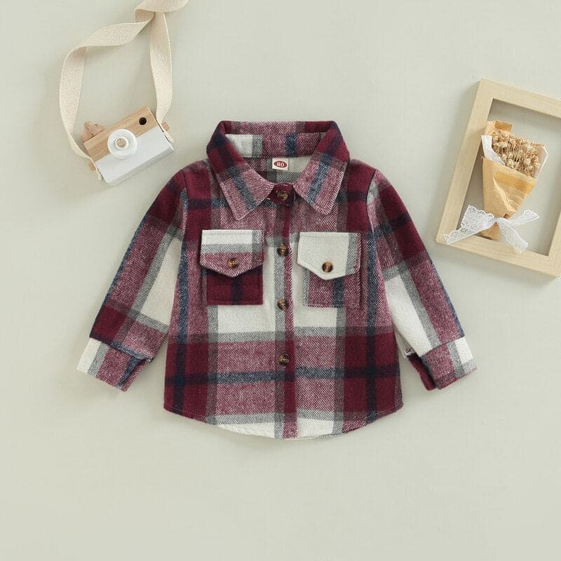 Toddler Plaid Patchwork Long Sleeve - The Little Big Store