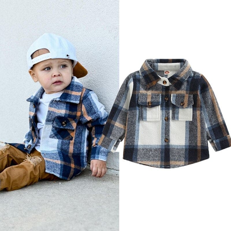 Toddler Plaid Patchwork Long Sleeve - The Little Big Store