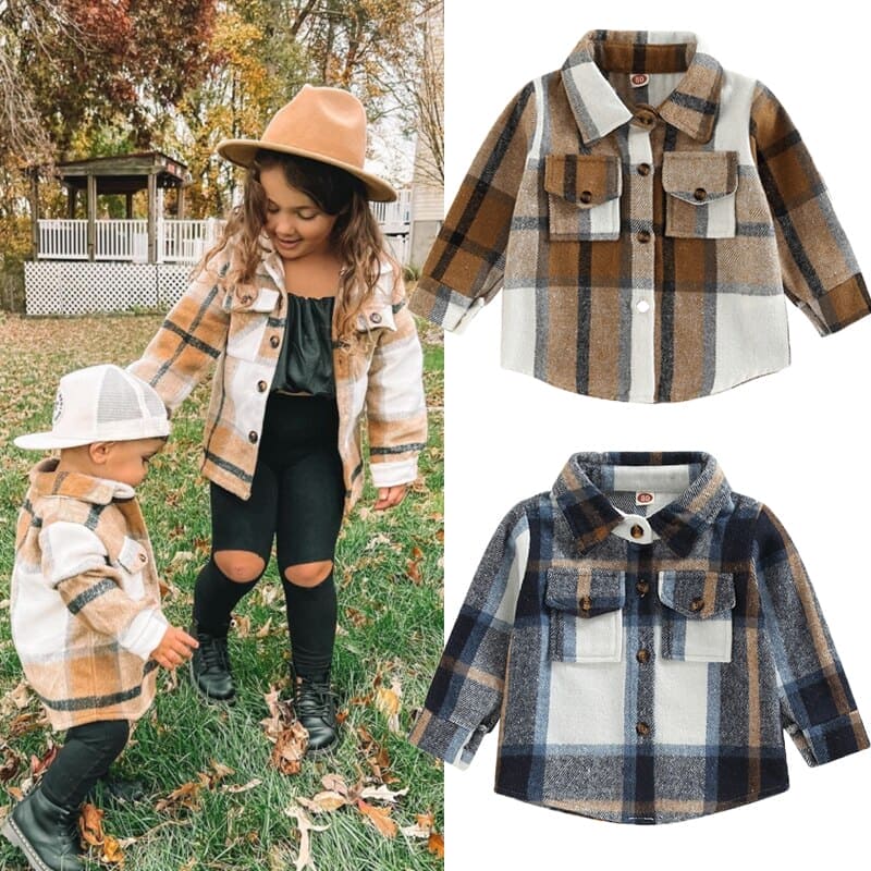 Toddler Plaid Patchwork Long Sleeve - The Little Big Store