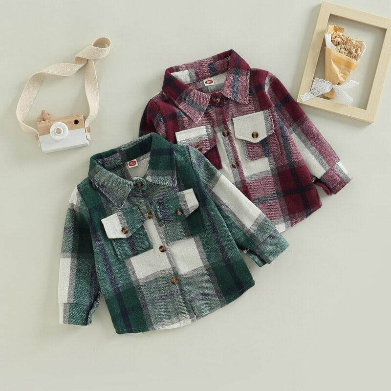 Toddler Plaid Patchwork Long Sleeve - The Little Big Store