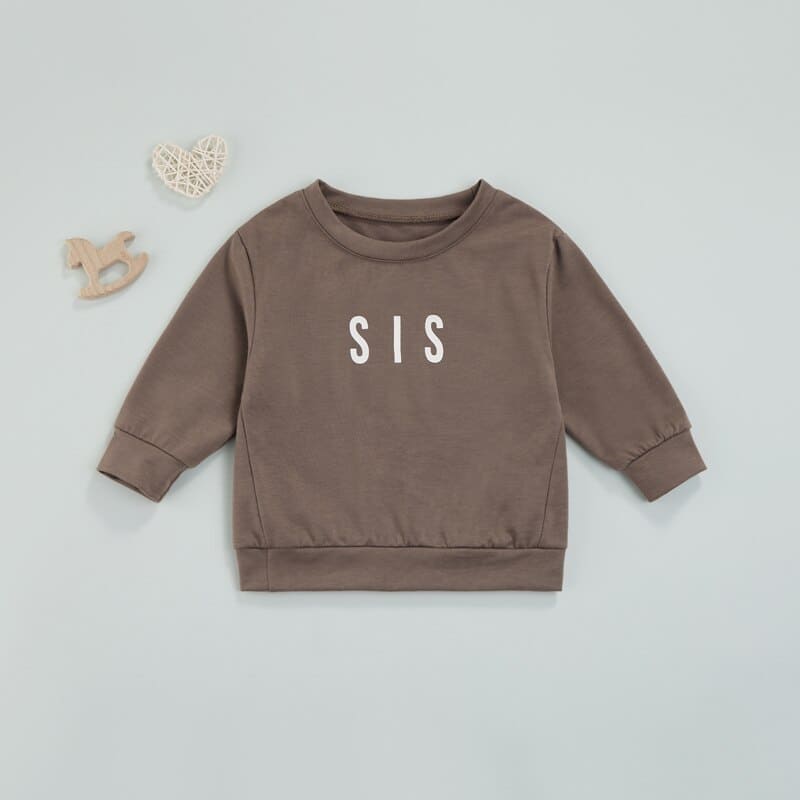 Toddler Solid Letter Print Pullover - The Little Big Store