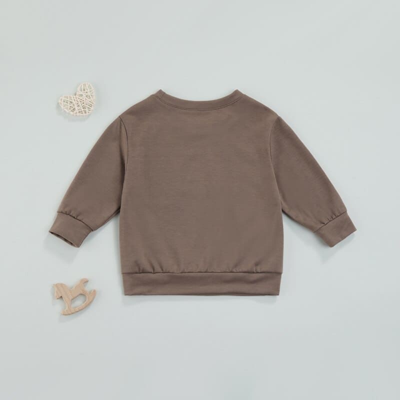 Toddler Solid Letter Print Pullover - The Little Big Store