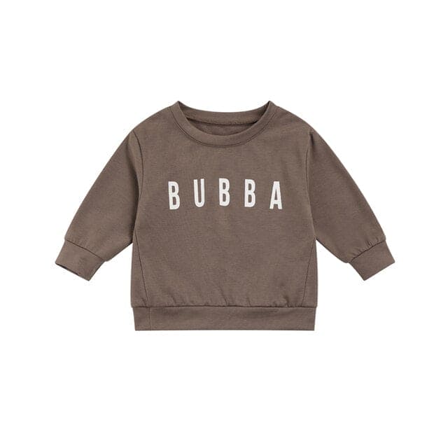 Toddler Solid Letter Print Pullover - The Little Big Store